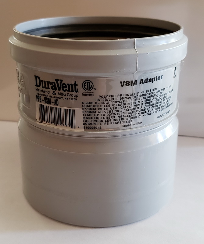 Duravent polypro 110/100 adapter NEEDED FOR 4&quot; CU3A
